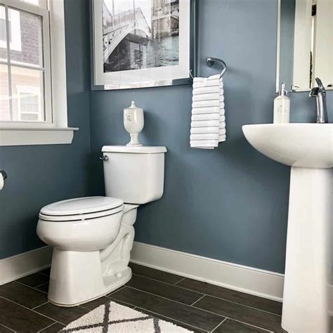 slate blue bathroom